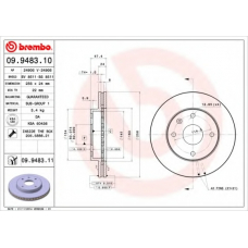 09.9483.11 BREMBO Тормозной диск