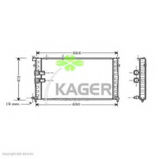 31-0180 KAGER Радиатор, охлаждение двигателя