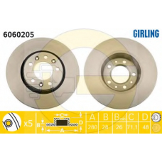 6060205 GIRLING Тормозной диск