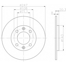 8DD 355 101-811 HELLA Тормозной диск