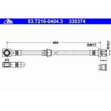 83.7216-0404.3 ATE Тормозной шланг