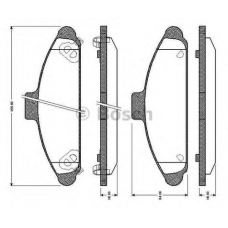 0 986 TB2 680 BOSCH Комплект тормозных колодок, дисковый тормоз