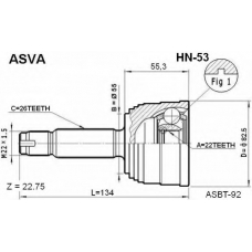 HN-53 ASVA Шарнирный комплект, приводной вал