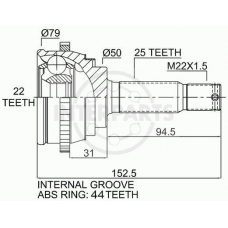 OJ-0648 InterParts Шарнирный комплект, приводной вал