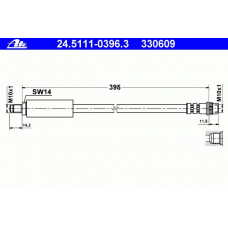 24.5111-0396.3 ATE Тормозной шланг