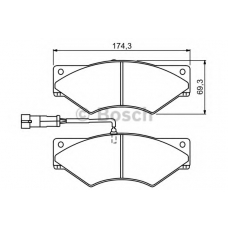 0 986 494 296 BOSCH Комплект тормозных колодок, дисковый тормоз