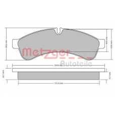1170544 METZGER Комплект тормозных колодок, дисковый тормоз