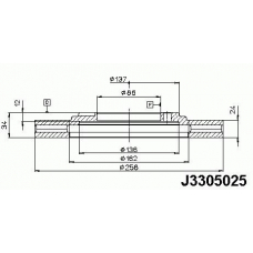 J3305025 NIPPARTS Тормозной диск