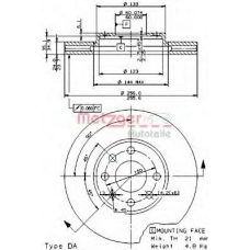 24738 E METZGER Тормозной диск