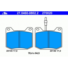 27.0460-0802.2 ATE Колодки тормозные