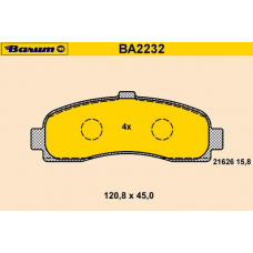 BA2232 BARUM Комплект тормозных колодок, дисковый тормоз