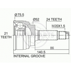 OJ-0473 InterParts Шарнирный комплект, приводной вал