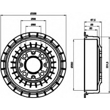 8DT 355 302-271 HELLA Тормозной барабан