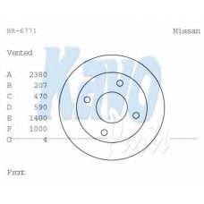 BR-6771 KAVO PARTS Тормозной диск