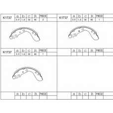 K1737 ASIMCO Комплект тормозных колодок