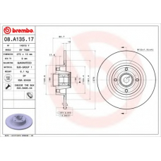 08.A135.17 BREMBO Тормозной диск