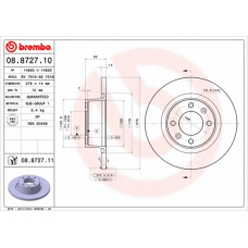 08.8727.11 BREMBO Тормозной диск