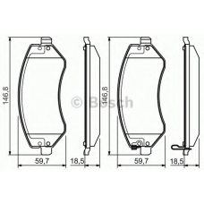 0 986 495 117 BOSCH Комплект тормозных колодок, дисковый тормоз