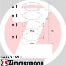 24778.165.1 ZIMMERMANN Комплект тормозных колодок, дисковый тормоз