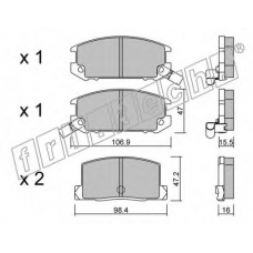 770.0 fri.tech. Комплект тормозных колодок, дисковый тормоз