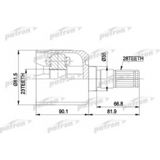 PCV7301 PATRON Шарнирный комплект, приводной вал