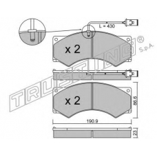 595.2 TRUSTING Комплект тормозных колодок, дисковый тормоз