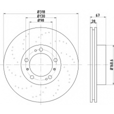 8DD 355 121-871 HELLA Тормозной диск