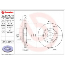 09.9574.10 BREMBO Тормозной диск