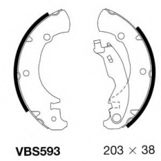 VBS593 MOTAQUIP Комплект тормозных колодок