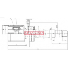 8719 KAMOKA Шарнирный комплект, приводной вал