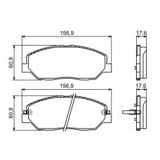 0 986 494 227 BOSCH Комплект тормозных колодок, дисковый тормоз