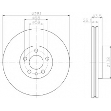 8DD 355 104-441 HELLA Тормозной диск