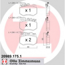 20989.175.1 ZIMMERMANN Комплект тормозных колодок, дисковый тормоз