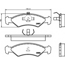 8DB 355 007-311 HELLA Комплект тормозных колодок, дисковый тормоз