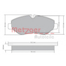 1170271 METZGER Комплект тормозных колодок, дисковый тормоз