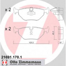 21691.170.1 ZIMMERMANN Комплект тормозных колодок, дисковый тормоз