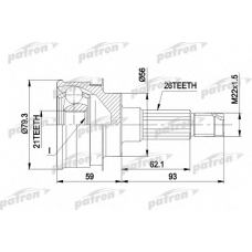 PCV1137 PATRON Шарнирный комплект, приводной вал