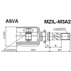 MZIL-M3A2 ASVA Шарнирный комплект, приводной вал