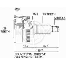 OJ-0728 InterParts Шарнирный комплект, приводной вал