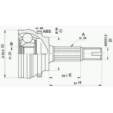 CVJ5508.10 OPEN PARTS Шарнирный комплект, приводной вал