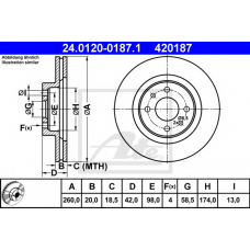 24.0120-0187.1 ATE Тормозной диск