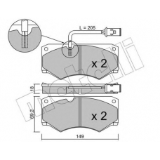 22-0014-2 METELLI Комплект тормозных колодок, дисковый тормоз