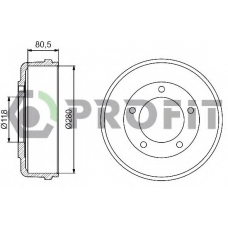 5020-0031 PROFIT Тормозной барабан