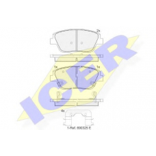 182136 ICER Комплект тормозных колодок, дисковый тормоз