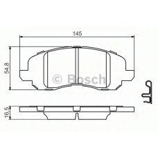 0 986 494 575 BOSCH Комплект тормозных колодок, дисковый тормоз