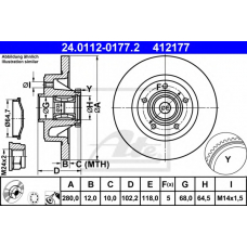 24.0112-0177.2 ATE Тормозной диск