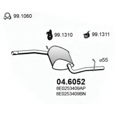 04.6052 ASSO Средний глушитель выхлопных газов