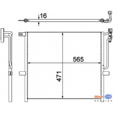 8FC 351 302-581 HELLA Конденсатор, кондиционер