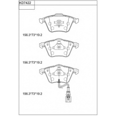 KD7422 ASIMCO Комплект тормозных колодок, дисковый тормоз