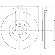 8DD 355 114-381 HELLA PAGID Тормозной диск